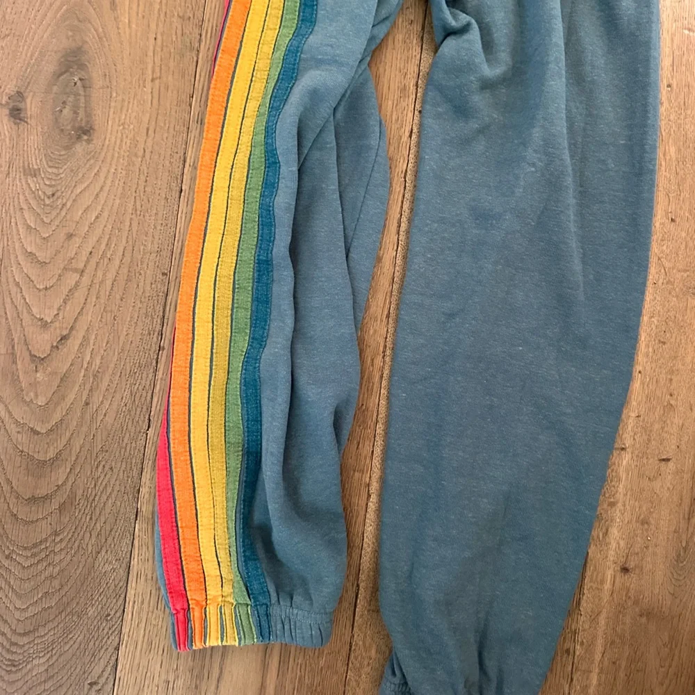 Aviator Nation Blue Sweatpants with Colorful Stripes - Picture 8 of 8